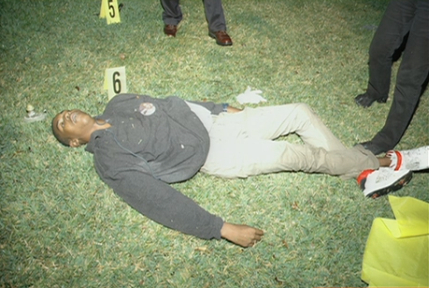 Unobscured photograph of Trayvon Martin's body (Courtesy: Drudge) 